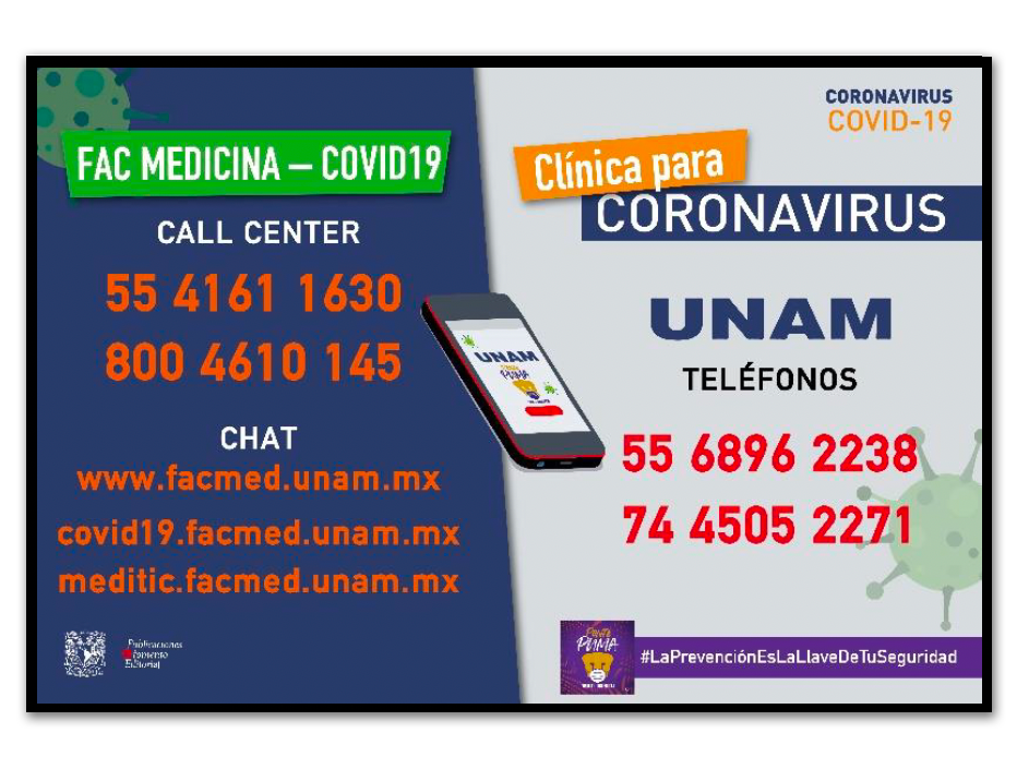 Imagen de teléfonos de emergencia FAC Medicina COVID 19